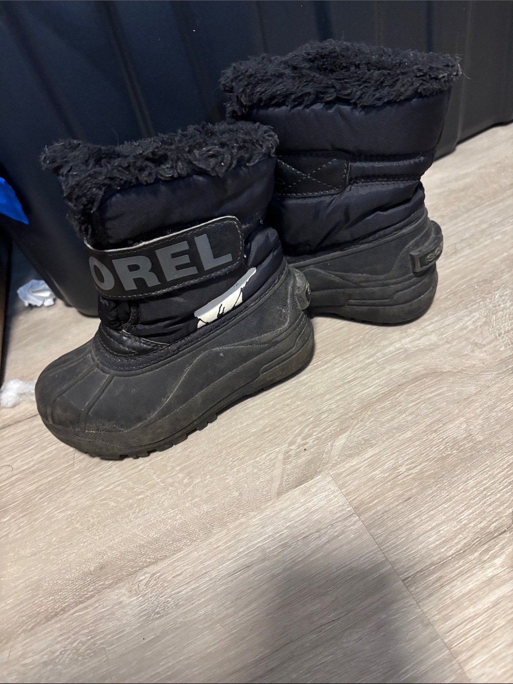 Sorel Kids Black Faux-Fur Cuff Snow Boots